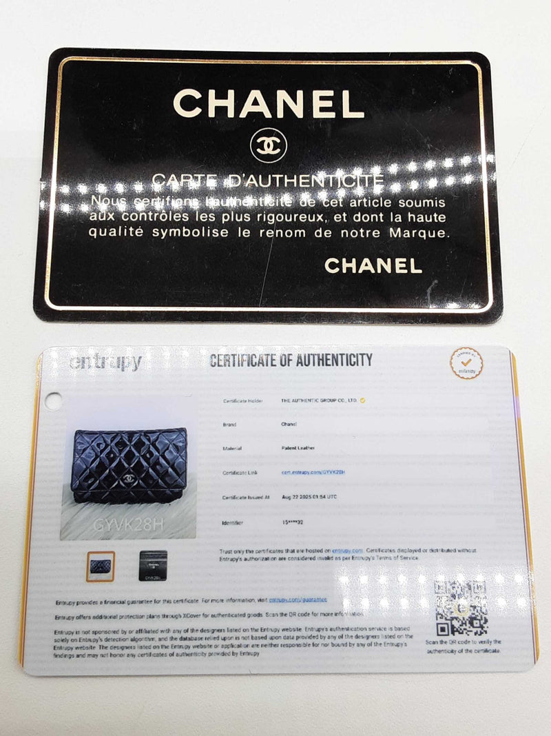 Chanel Wallet On Chain Black Quilted Patent Leather Crossbody Bag Do0825lpcrde