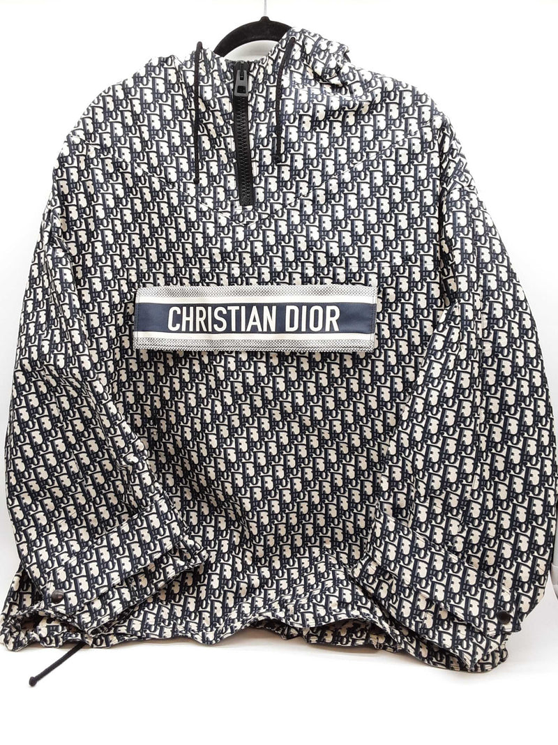 Christian Dior Oblique Anarok Blue Creme Hooded Poncho Jacket Sm Do0325loxzsa