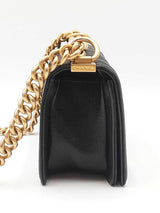 Chanel Small Boy Bag In Black Quilted Caviar Leather Fw0926lrxzdu