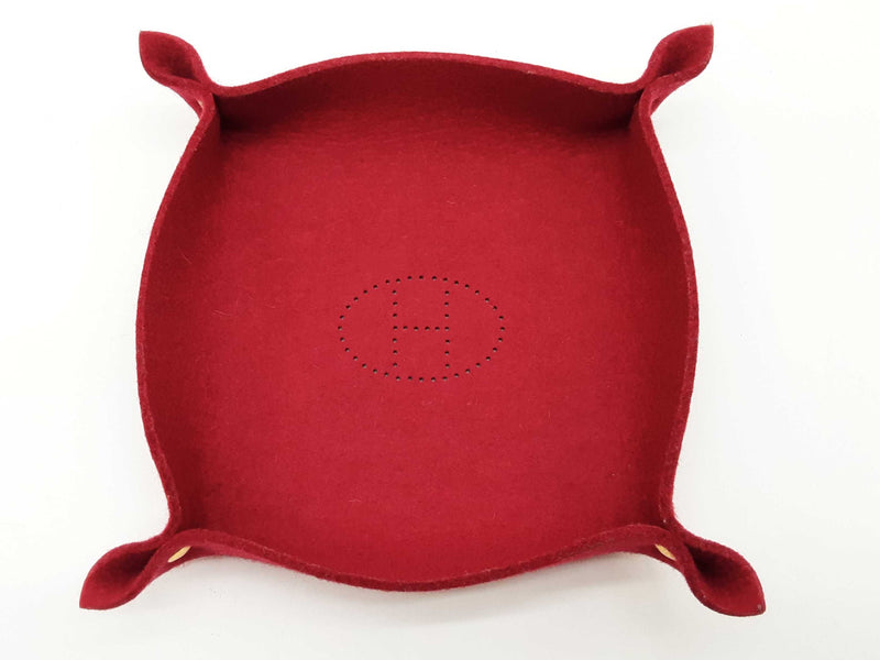 Hermes Mises Et Ralances H Evelyn Red Felt Snap Tray Collectible Do1025lrxde