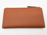Tory Burch Blake Brown Pebbled Leather Slim Long Wallet Clutch Do0726lrde