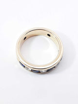 Sapphire & Lab-grown Diamond Ring In 10k Yellow Gold 6.5 Grams Size 9.75 Fw0126olrdu