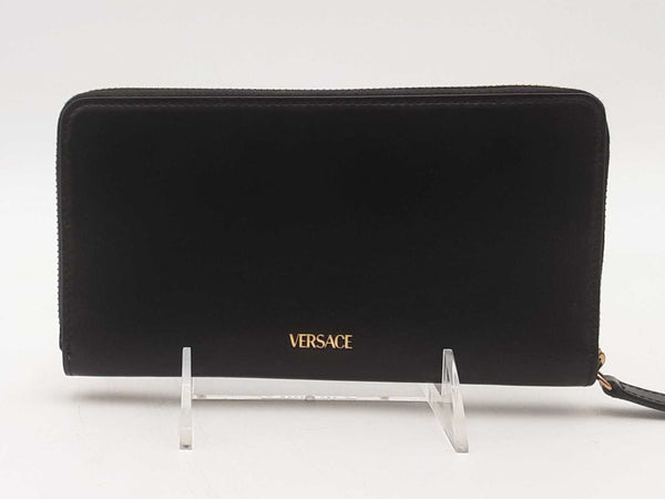 Versace Zip Around Leather Wallet Black Aa1025crsa