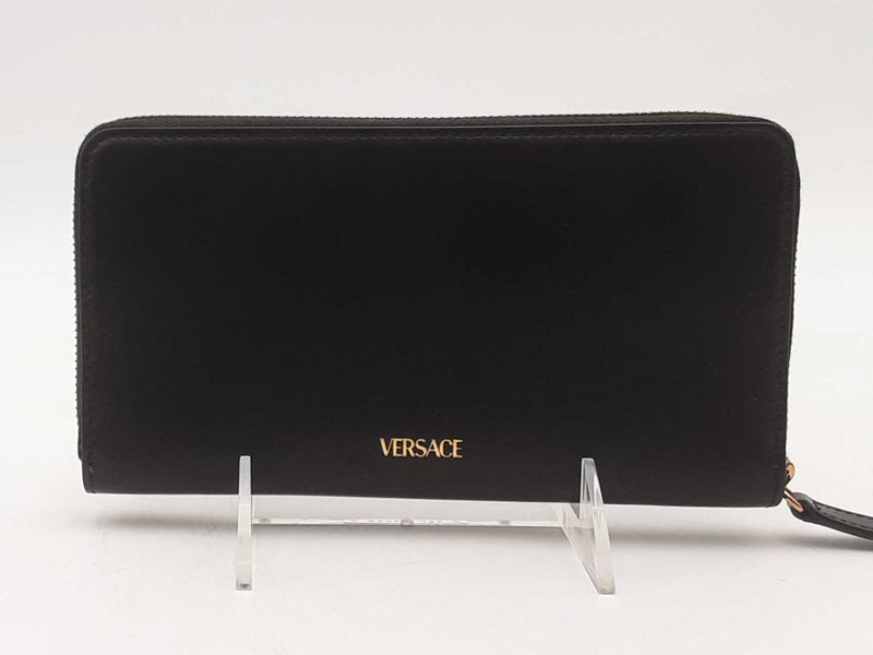 Versace Zip Around Leather Wallet Black Aa1025crsa
