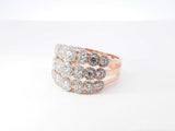 1.14 Cttw Diamond & 14k Rose Gold Multi Halo Ring 7.7 Grams Size 10 Fw0726erxdu