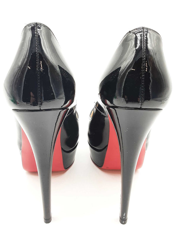 Christian Louboutin Lady Peep Black Patent Heels Size Eu 35/ Us 5 Do0324pxzde