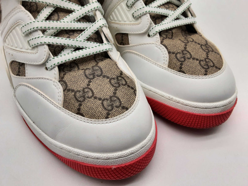 Gucci Basket White Demetra Red Gg Supreme Sneakers Size 11.5 Do0824lrxde