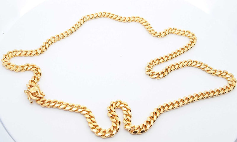 Sterling Silver Gold Plated Cuban Link Chain 63.2g 24 Inch Eblopdu 144030007292