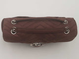 Gucci Gg Marmont Suede Brown Medium Handbag Aa0326czxsa