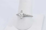 1ctw Marquis Diamond Ring In 14k White Gold 2 Grams Size 8.5 Eb0325lexzsa