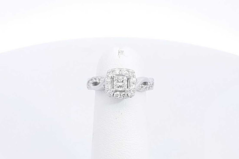 Leo Bridal Collection Diamond Ring In 14k White Gold 4.5g Size 3.25 Eb0424rxzsa