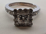 1.79 Cttw Diamond & 14k White Gold Halo Bridal Set 6.5 Grams Size 5 Fw0726erzdu