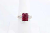 Garnet & Diamond Ring In 14k Yellow Gold 3.9 Grams Size 7 Eb1124owrxu