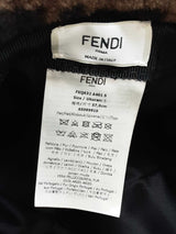 Fendi Zucchino Ff Brown Shearling Fur Bucket Hat Do0326orxde