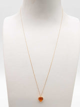 Heart Cut Synthetic Citrine 18k Yellow Gold 0.8g Necklace 17.5 In Do0825pxde