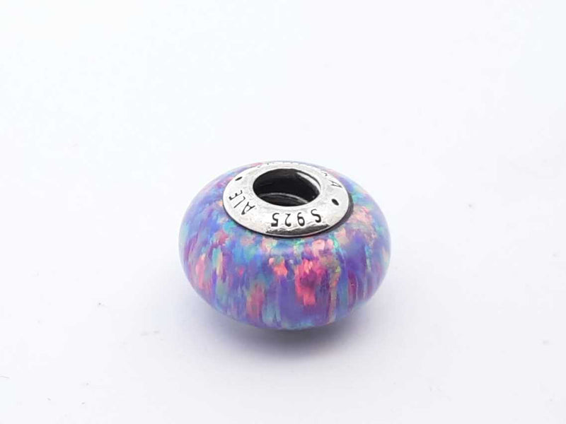 Pandora .925 Silver 2.4g Opalescent Murano Glass Charm Lh1025lrde