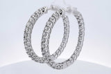 9.36ctw Diamond Inside Out Hoop Earrings 14k White Gold 23.7 Grams Eb0325rxxzsa