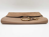 Chloe Faye Taupe Beige Gray Suede Leather Chain Clutch Do0925crde