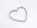 0.58 Cttw Diamond & 10k White Gold Open Heart Pendant 2.6 Grams Fw0625lrzdu