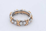 Tiffany & Co. Sixteen Stone Diamond Platinum & 18k Ring 9.6g Sz 7.5 Eb0826iexzde