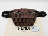 Fendi Vitello Zucca Ff Maya Brown Embossed Leather Belt Bag Do0525exzde