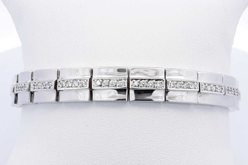 2.64ctw Diamond Bracelet In 18k White Gold 55.6 Grams 8 Inch Eb0225ocxzsa