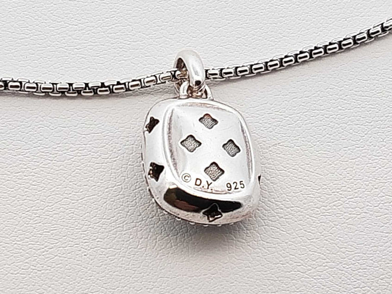 David Yurman Sterling Silver Onyx & Diamond Albion Necklace 17 Inch Fw0525lxzdu