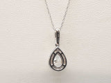 1.0 Cttw Lab Grown Diamonds 14k Wg 1.4g Pear Pendant Necklace 18 In Do1225wcsde