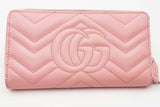Gucci Pink Quilted Chevron Leather Marmont Continental Wallet Eb0126lrxsa