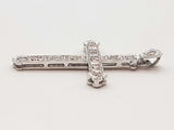 0.11 Cttw Natural Diamonds Platinum 2.3g Cross Pendant Do0226ixde