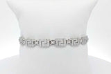 2.08cttw Diamond Greek Key Bracelet In 18k White Gold 15.8g 6.5 In Eb0926lpxzsa