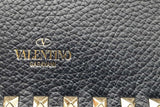 Valentino Garavani Rock Stud Dark Blue Leather Clutch Eb0526pxzde