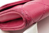 Chanel Fuchsia Quilted Caviar Flap Card Holder Eb1225wxzde