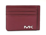 Michael Kors Cooper Slim Card Case In Dark Cherry Synthetic Leather Fw0826lrdu