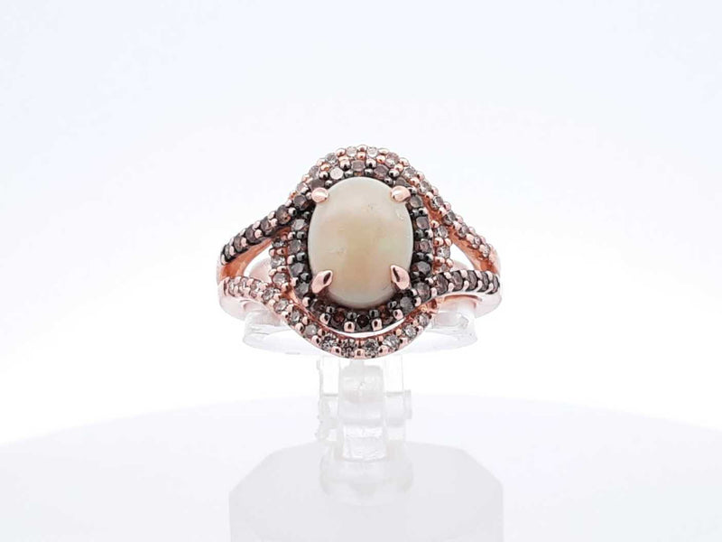 Le Vian Opal & Diamond 14k Strawberry Gold Ring 5.1 Grams Size 7 Fw0225wxzdu