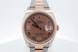 Rolex Oyster Perpetual Datejust 36mm Everose Gold Stainless Watch Eb0526lxxxzsa