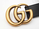 Gucci Gg Marmont 40mm Wide Black Leather Belt Size 100|40 Fw0426lrzdu