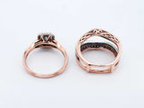 0.84 Cttw Diamond & Rose Gold Bridal Set 8 Grams Size 4.75 Fw0824prxdu