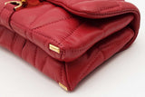 Versace Kleio Quilted Red Leather Crossbody Bag Eb0326pxzsa