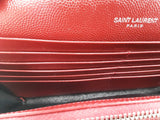 Yves Saint Laurent Cassandre Envelope Chain Wallet Red Aa0726izxsa