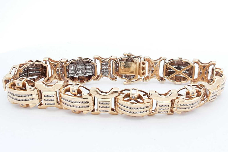 Approx. 1.44ctw Diamond Bracelet In 14k Yellow Gold 43.9g 8.5 Inch Eb1124lexzdu