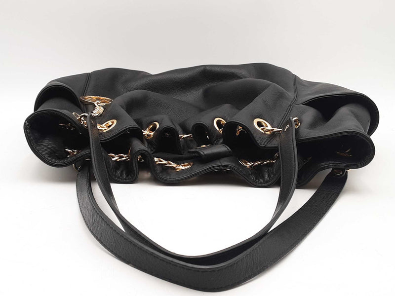 Michael Kors Jet Set Black Leather Hobo Bag Sd0625orsa