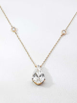 1.46 Cttw Lab Created Pear Cut Diamond & 14k Yellow Gold Station Necklace & Cert 2.1 Grams 18 Inch Fw00126irxdu