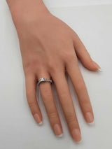 0.91 Ctw Diamond & 18k Gold Cathedral Engagement Ring 4.6g Size 7.75 Fw0426ezxdu