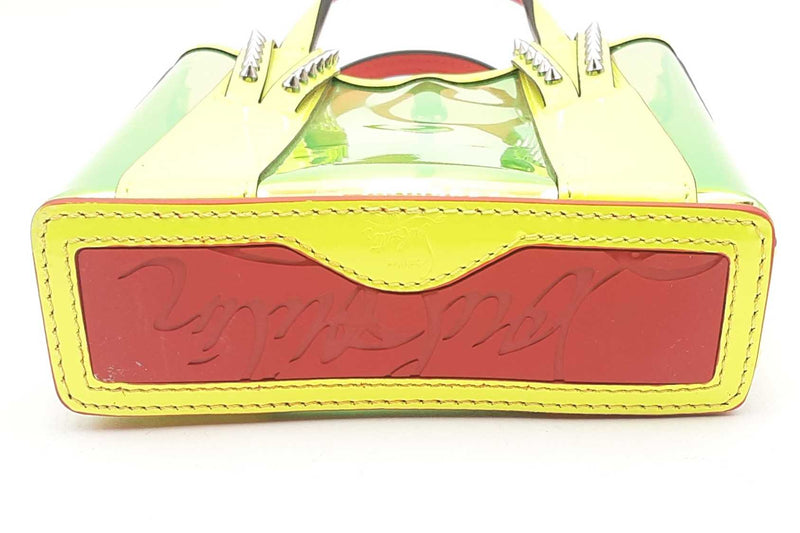 Christian Louboutin Cabata N/s Mini Neon Yellow Top Handle Bag Eb1224wxzsa