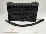 Chanel Boy Bag Black Quilted Patent Leather Shoulder Bag Do1124pxzxde