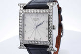 Hermes Heure H 27mm Quartz Stainless Steel Watch With Diamond Bezel Eb1225pxxzde