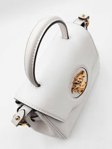 Versace La Medusa Small Top-handle Bag In White Leather Fw0626wrxdu