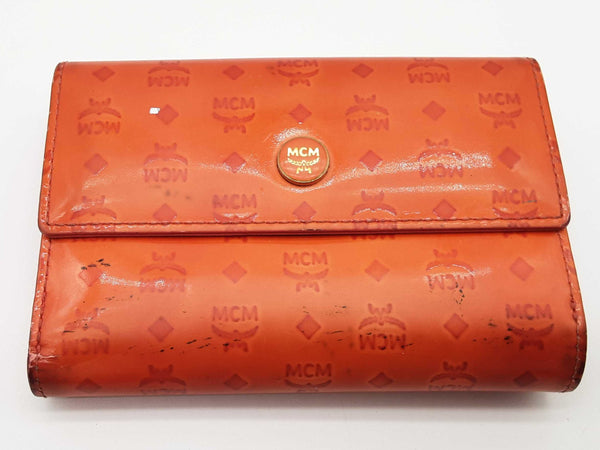 Mcm Orange Patent Leather Wallet Do0525rxde
