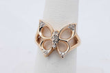 14k Yellow Gold Butterfly Ring With Diamonds 3.5 Grams Size 6 Eb0626owxsa